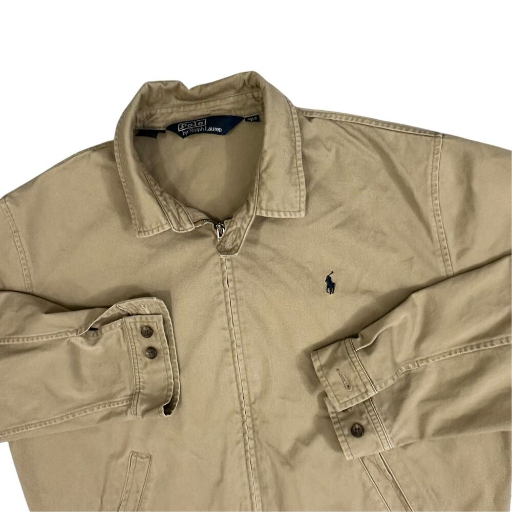 VTG 90s Polo Ralph Lauren Harrington Jacket Mens L Tan Old Money Preppy